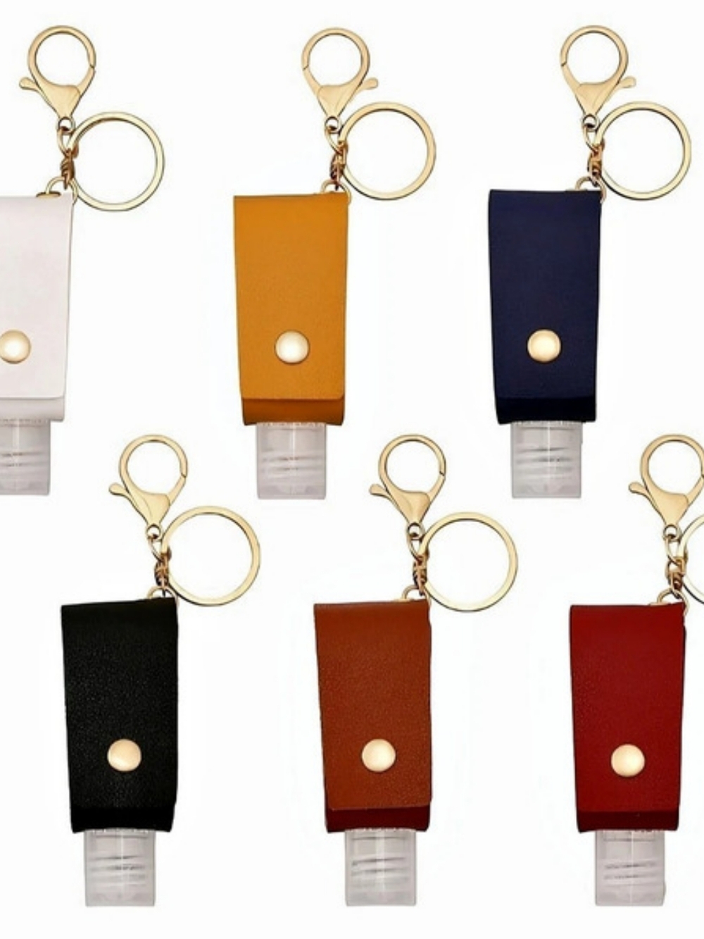 6-Piece Hand Sanitizer Holder Keychain Set